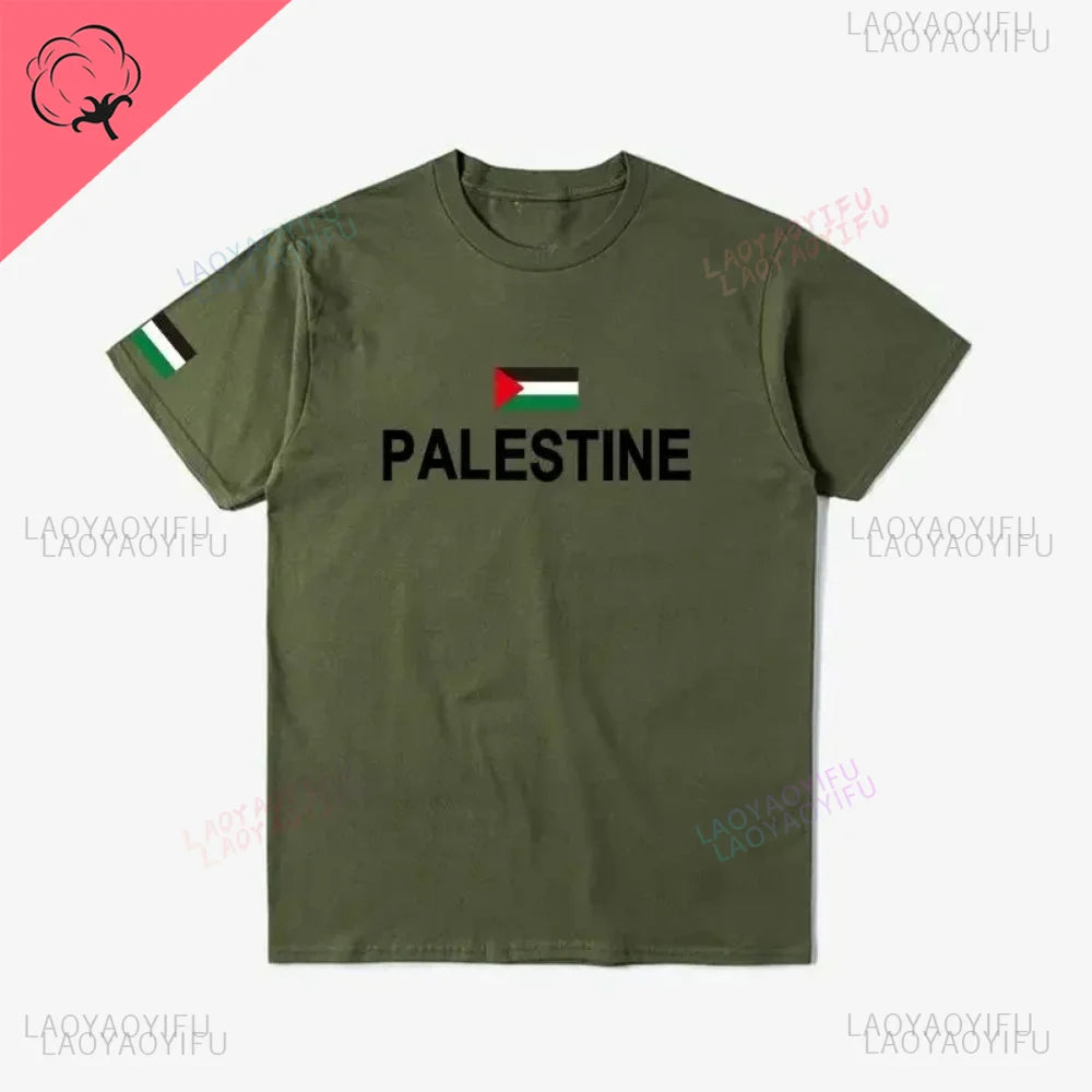 T-shirt Palestine – Drapeau National 100% Coton