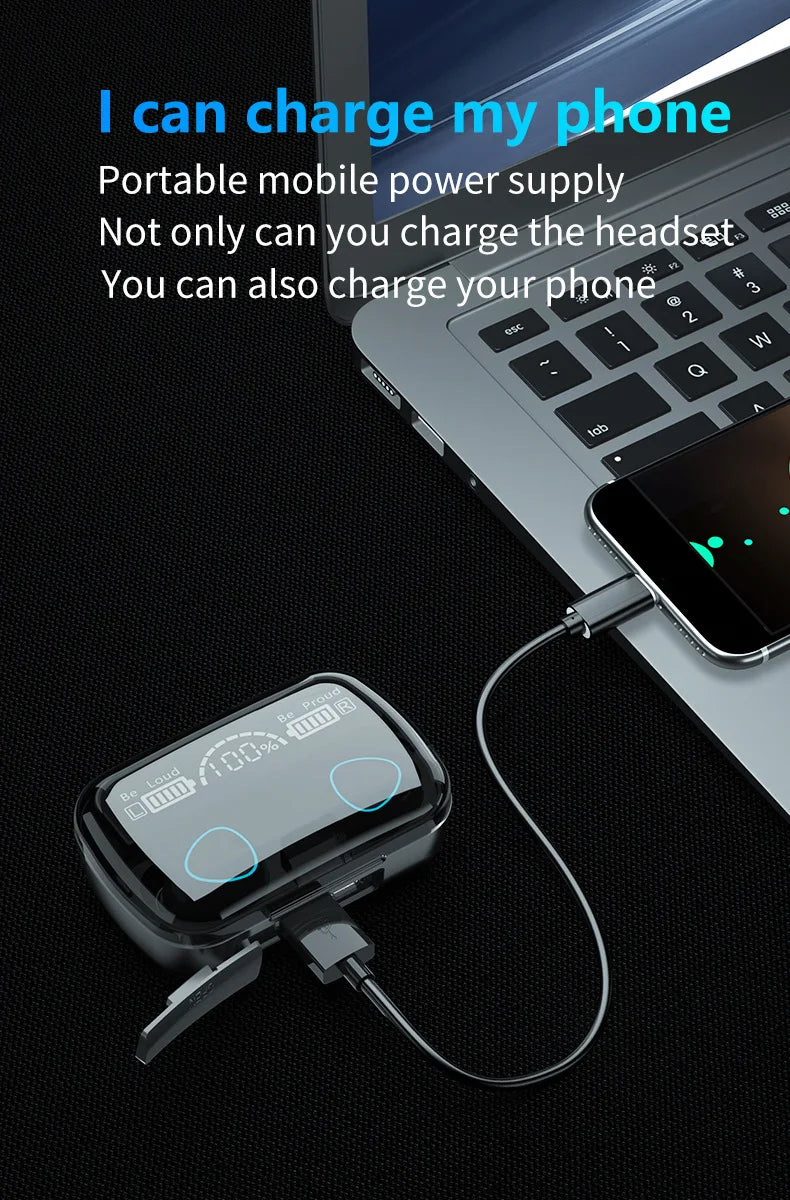 Écouteurs sans fil M10 – Son HD, Sport & Musique, avec Power Bank