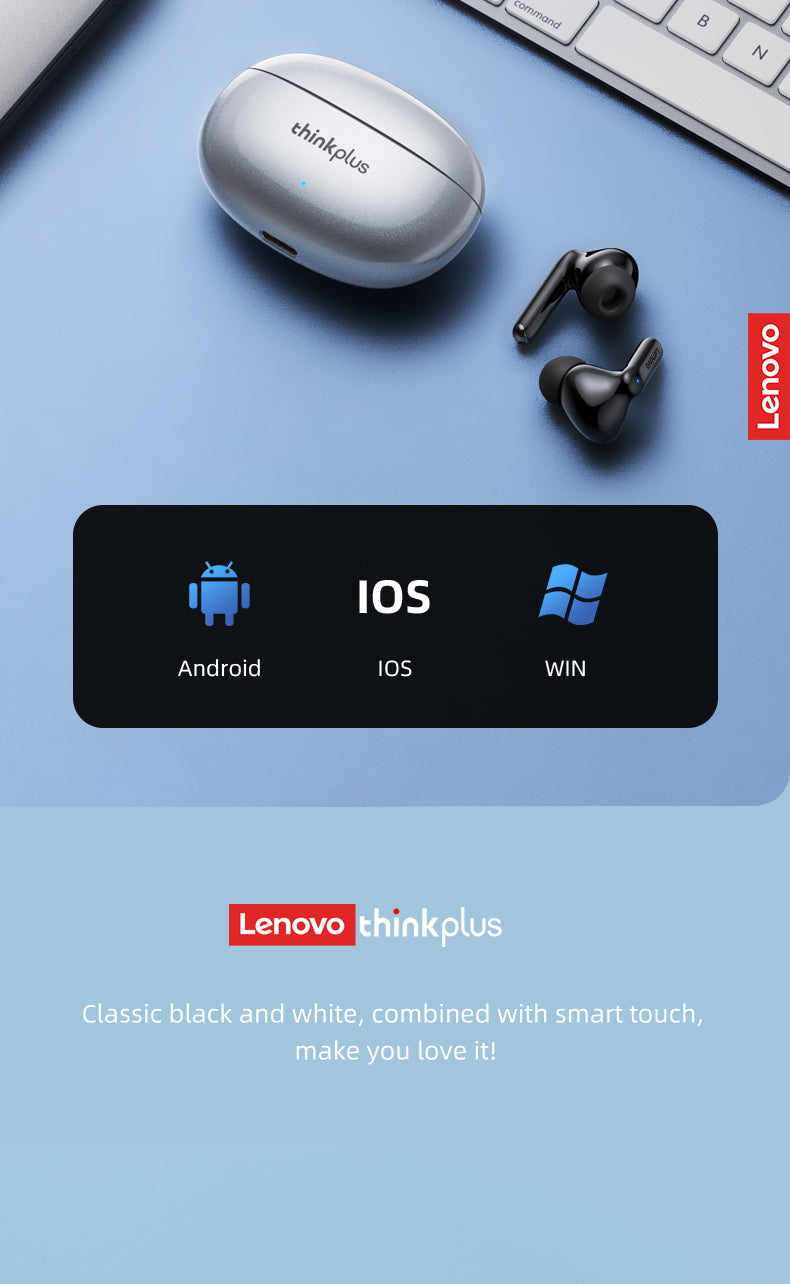 Écouteurs Lenovo XT88 | Bluetooth 5.3, Son HiFi, Microphone & Contrôle Tactile