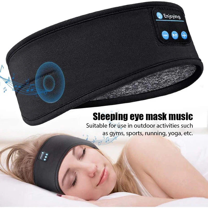 Bandeau audio Bluetooth – Casque élastique, masque de sommeil et écouteurs sans fil intégrés