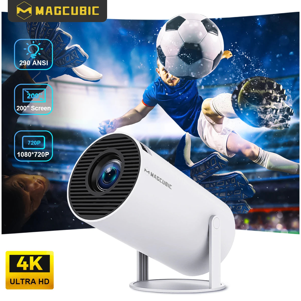 Projecteur Portable HY300 PRO MAGCUBIC | 4K, WiFi6, Android 11 – Home Cinéma & Extérieur