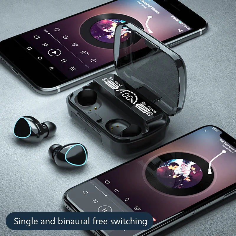 Écouteurs Bluetooth avec Boîte de Charge – Casque Sans Fil, Microphone Intégré