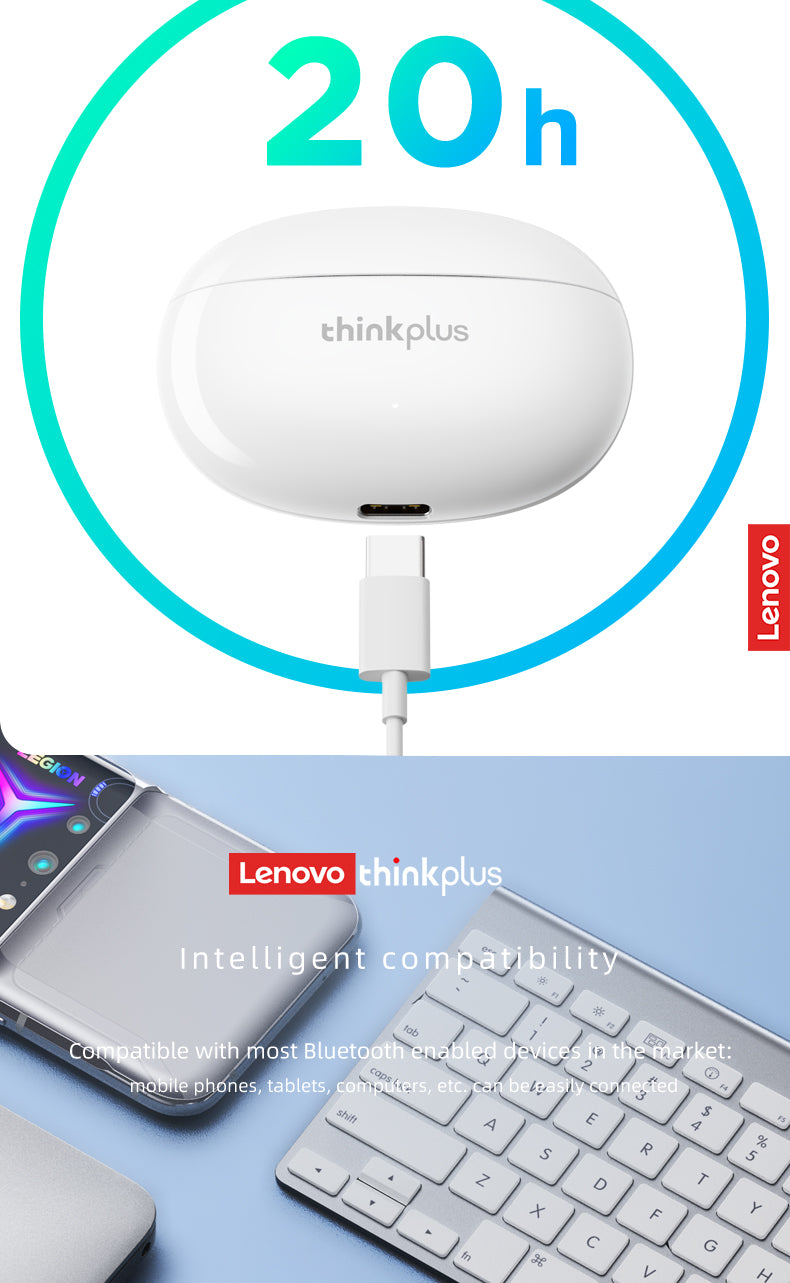 Écouteurs Lenovo XT88 | Bluetooth 5.3, Son HiFi, Microphone & Contrôle Tactile