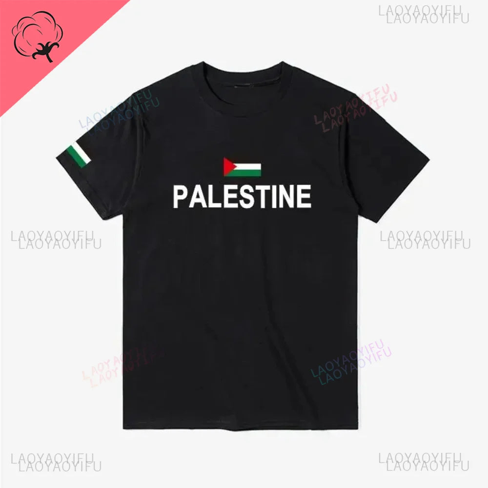 T-shirt Palestine – Drapeau National 100% Coton