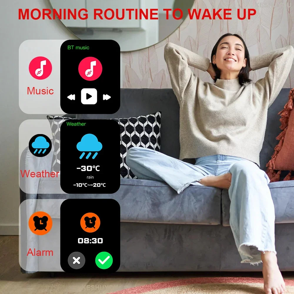 Montre Connectée 2.01'' HD, Appels Bluetooth - KESHUYOU H9 Pro Max