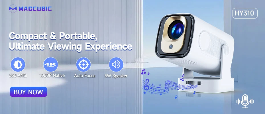 Projecteur Portable HY300 PRO MAGCUBIC | 4K, WiFi6, Android 11 – Home Cinéma & Extérieur