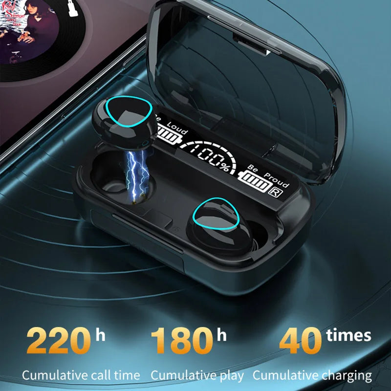 Écouteurs Bluetooth avec Boîte de Charge – Casque Sans Fil, Microphone Intégré