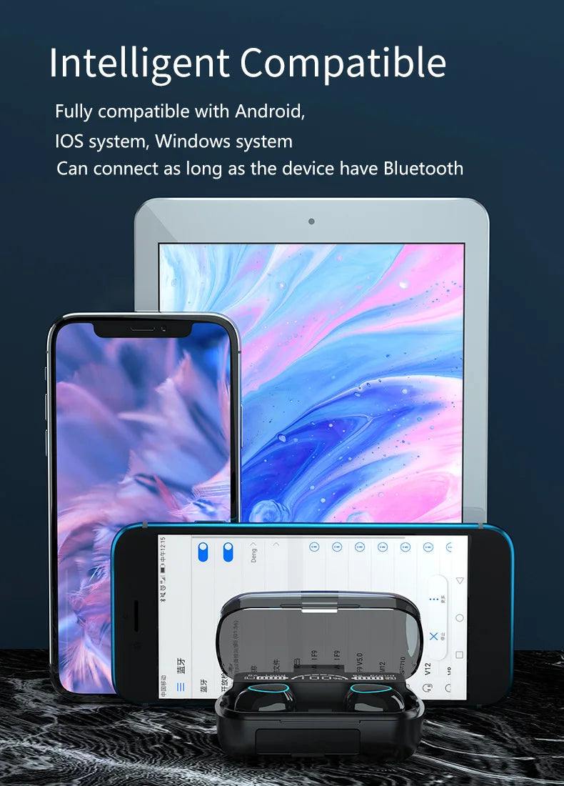 Écouteurs sans fil M10 – Son HD, Sport & Musique, avec Power Bank