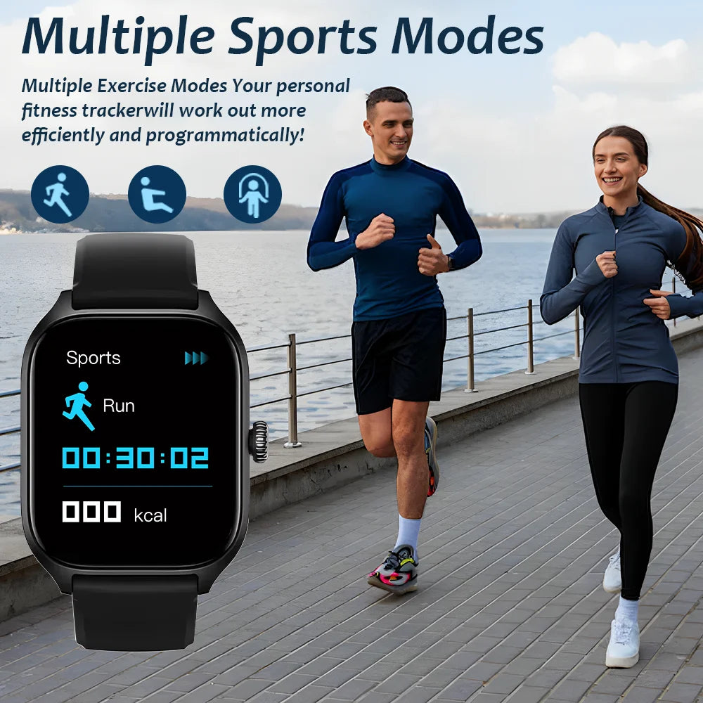 Montre Connectée 2.01'' HD, Appels Bluetooth - KESHUYOU H9 Pro Max