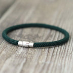 Bracelet Homme Corde Argent – Double Boucle Sécurité