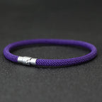 Bracelet Homme Corde Argent – Double Boucle Sécurité