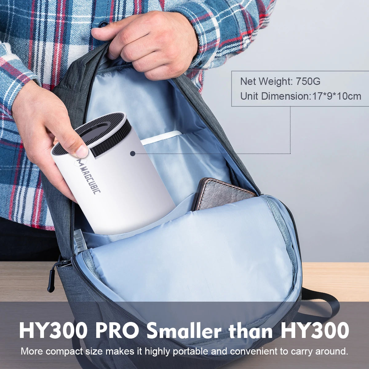 Projecteur Portable HY300 PRO MAGCUBIC | 4K, WiFi6, Android 11 – Home Cinéma & Extérieur