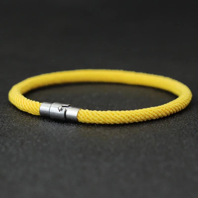 Bracelet Homme Corde Argent – Double Boucle Sécurité