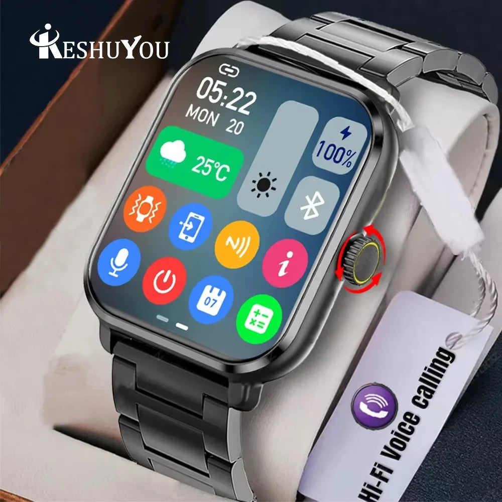 Montre Connectée 2.01'' HD, Appels Bluetooth - KESHUYOU H9 Pro Max