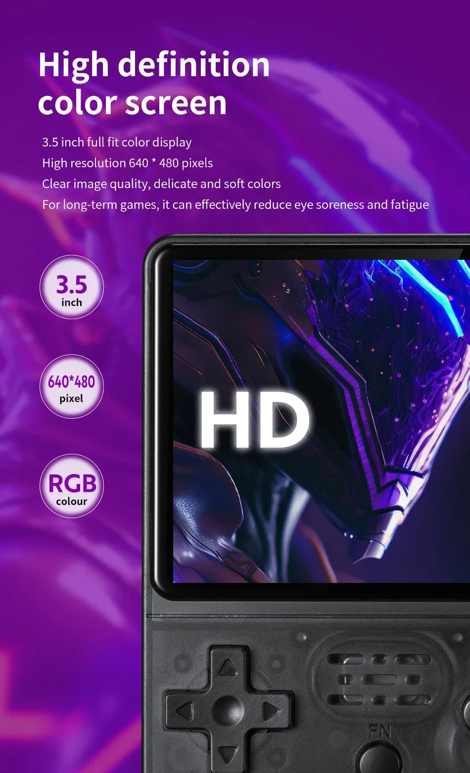 Console de jeu rétro portable R36S – Écran IPS 3,5’’ +20 000 jeux classiques intégrés