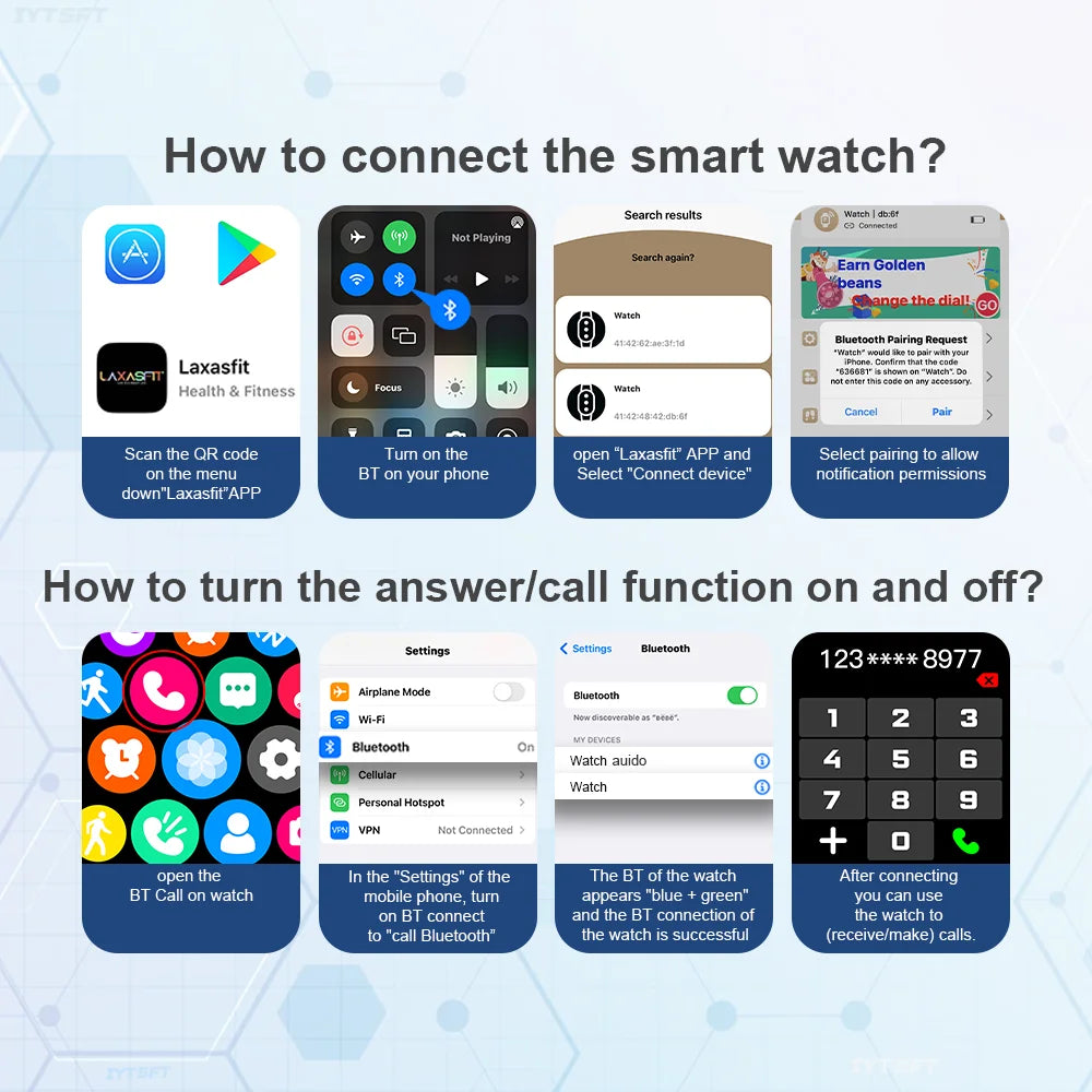 Montre Connectée 2.01'' HD, Appels Bluetooth - KESHUYOU H9 Pro Max