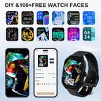 Montre Connectée 2.01'' HD, Appels Bluetooth - KESHUYOU H9 Pro Max