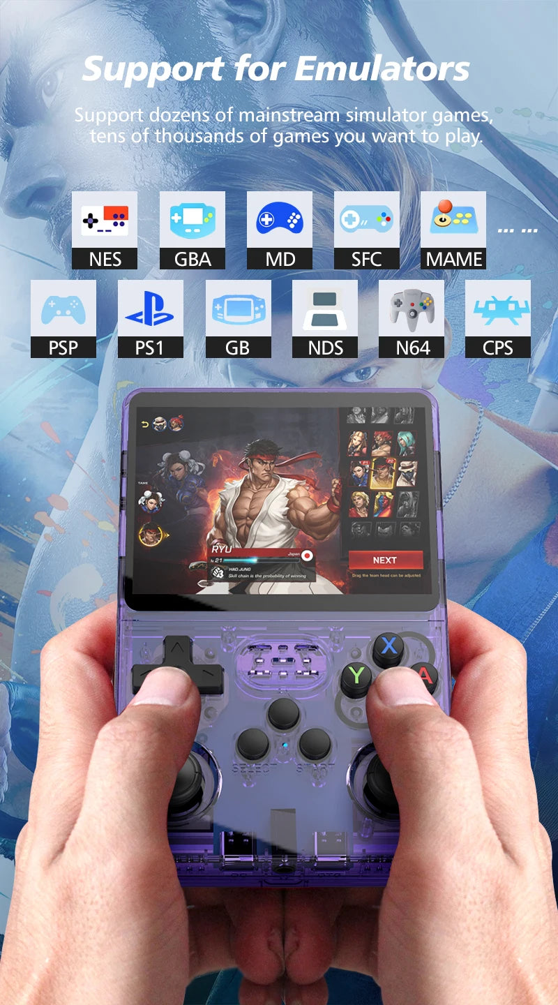 Console de jeu rétro portable R36S – Écran IPS 3,5’’ +20 000 jeux classiques intégrés