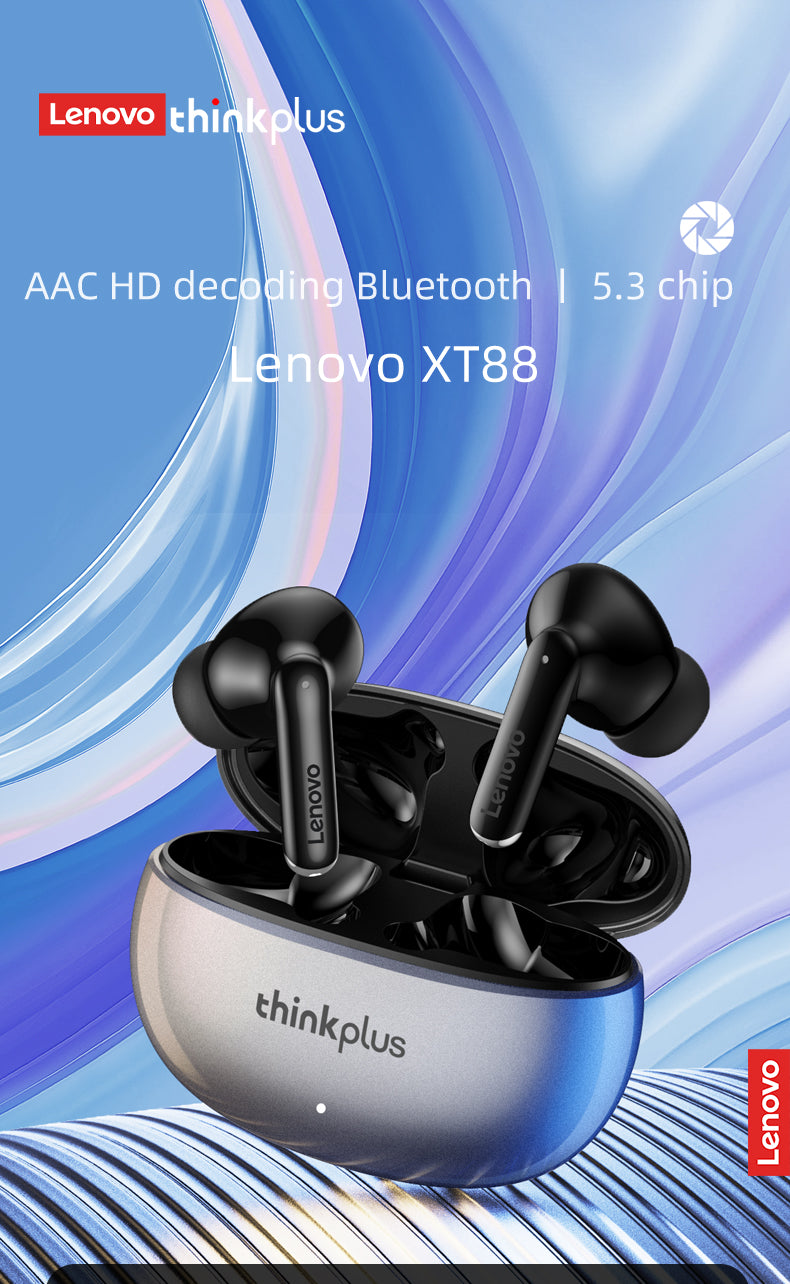 Écouteurs Lenovo XT88 | Bluetooth 5.3, Son HiFi, Microphone & Contrôle Tactile