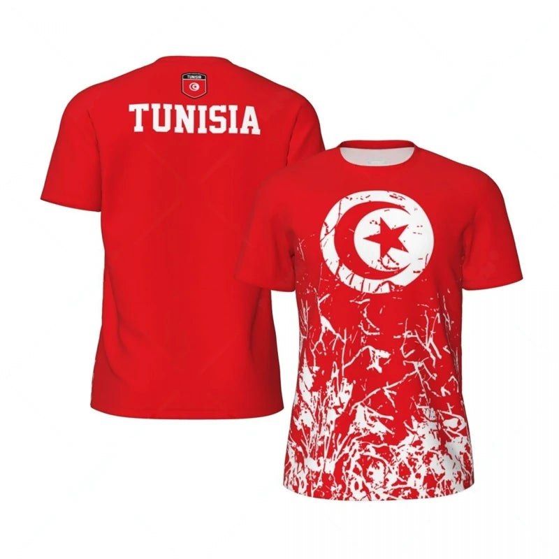 T-shirt Tunisie Football – Imprimé 3D Emblème National