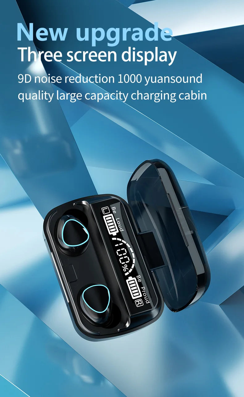 Écouteurs sans fil M10 – Son HD, Sport & Musique, avec Power Bank